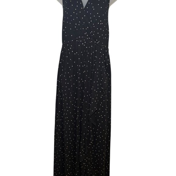 Ingrid & Isabel Black Polka Dot Maternity Racerback Maxi Dress Small - Picture 5 of 7